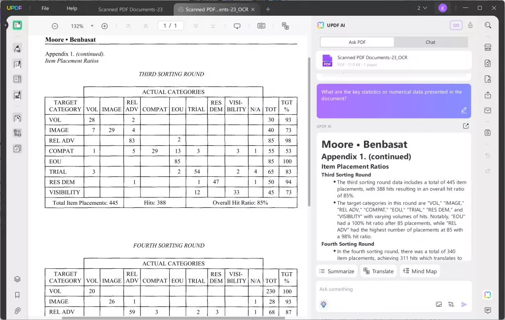 analyze table updf