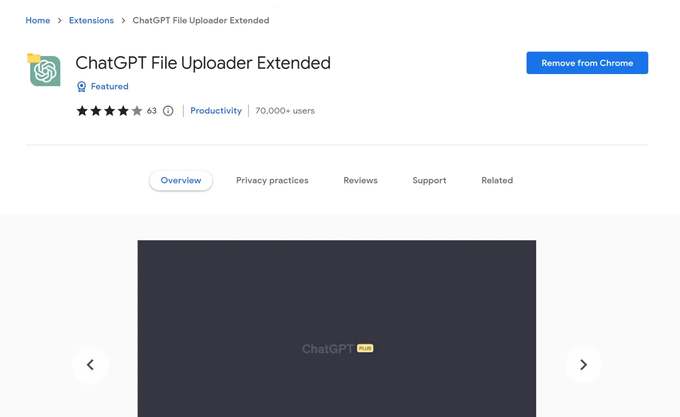 ChatGPT Plugin ChatGPT File Uploader Extended