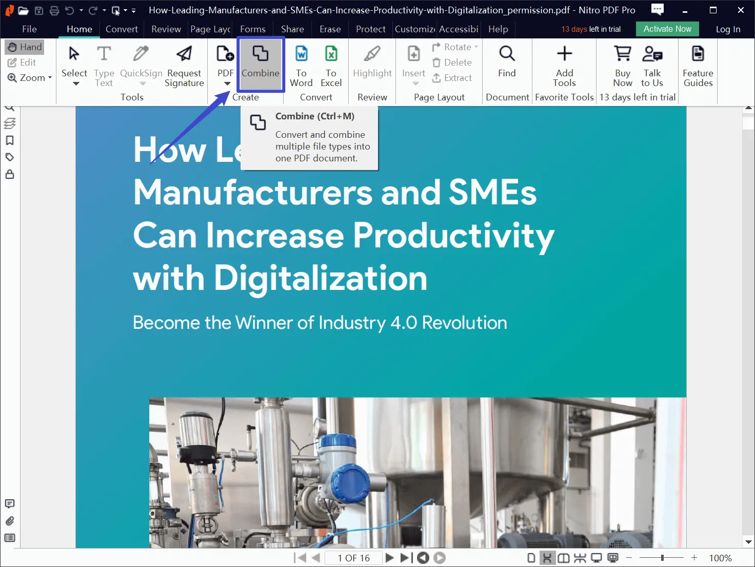 دمج ملفات PDF