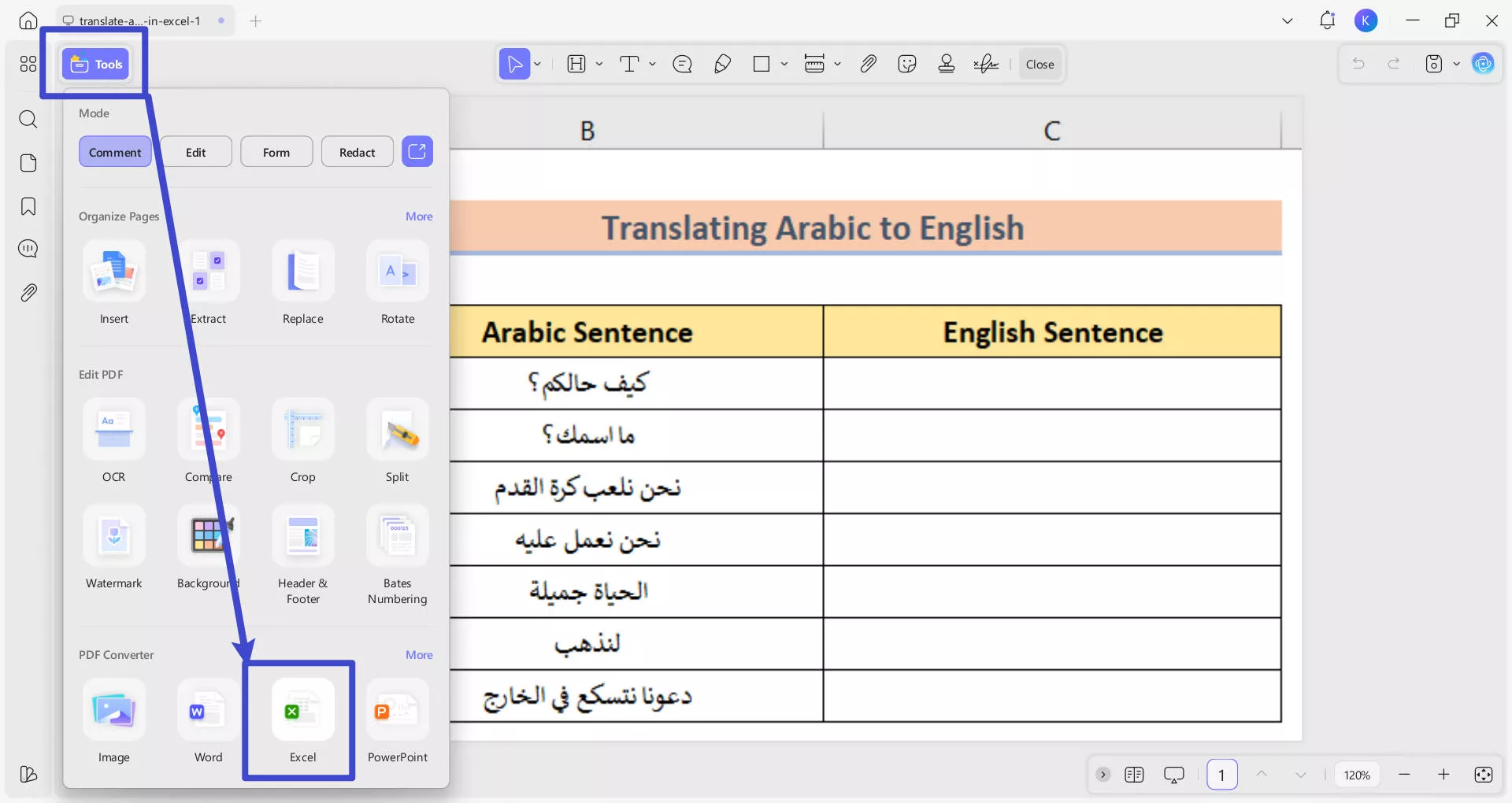 convert pdf to excel
