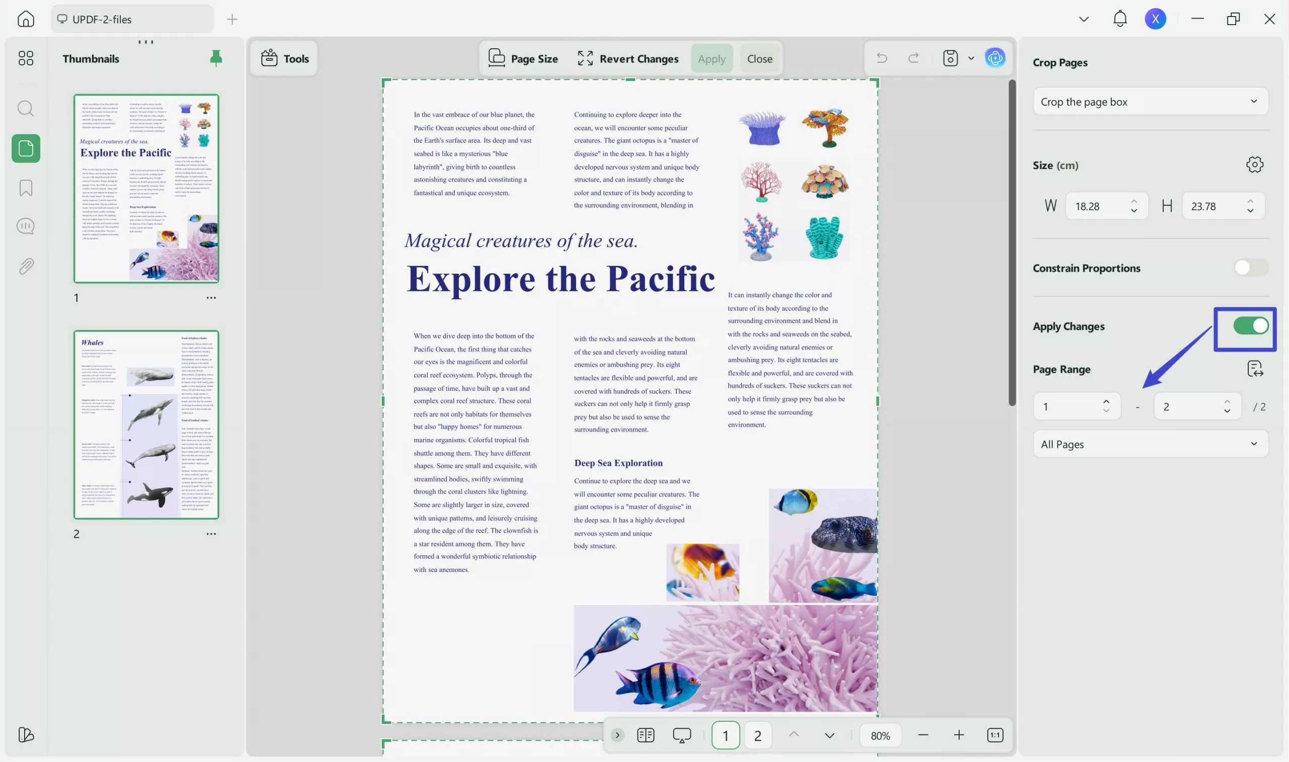 pdf white space remover apply changes