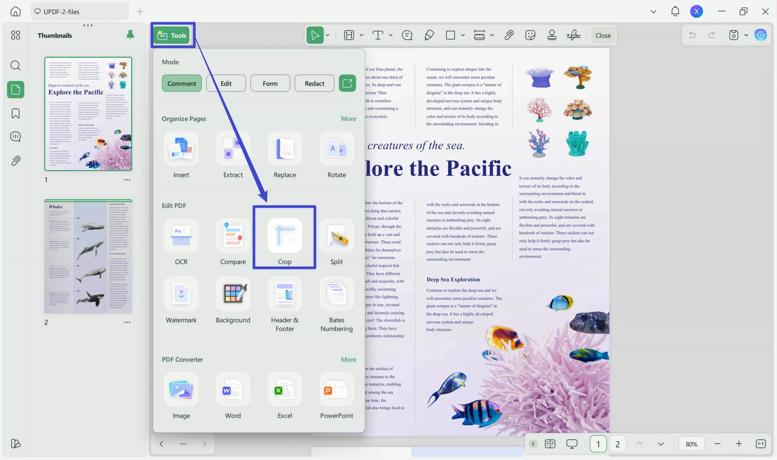 pdf margin remover crop pages with updf