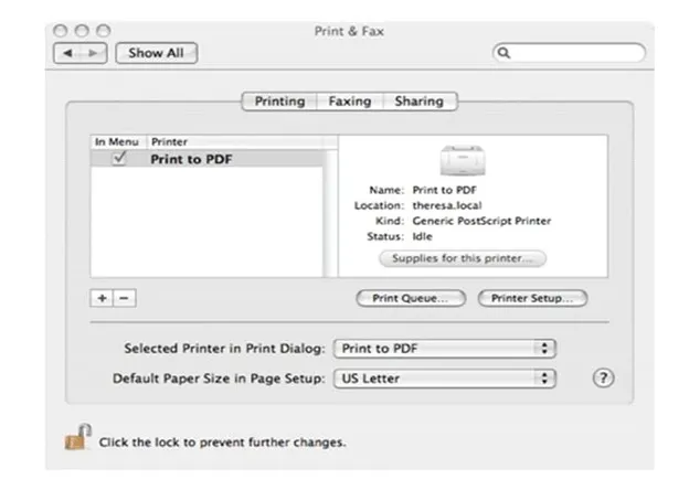 CUPS PDF PDF-Drucker für Mac