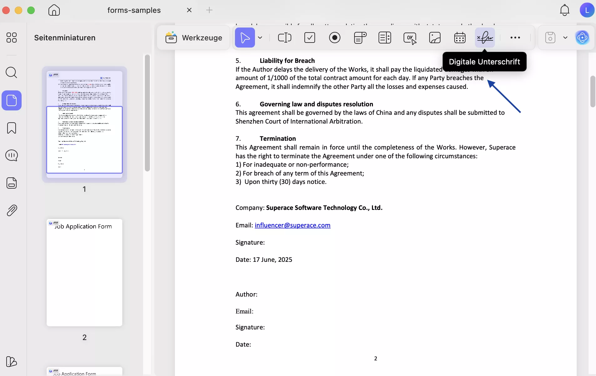 Insert the Digital Signature Box