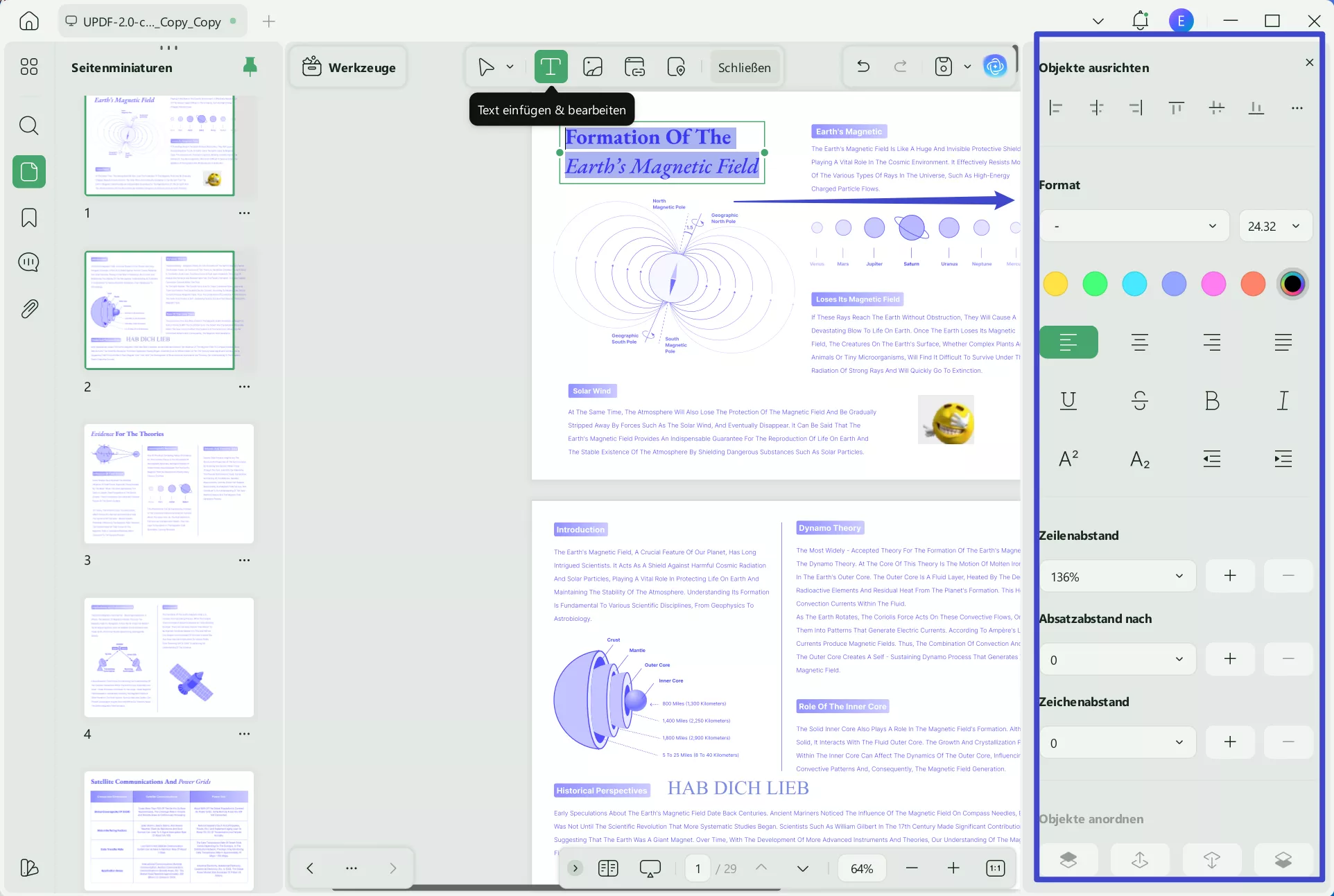 Text in PDF einfügen