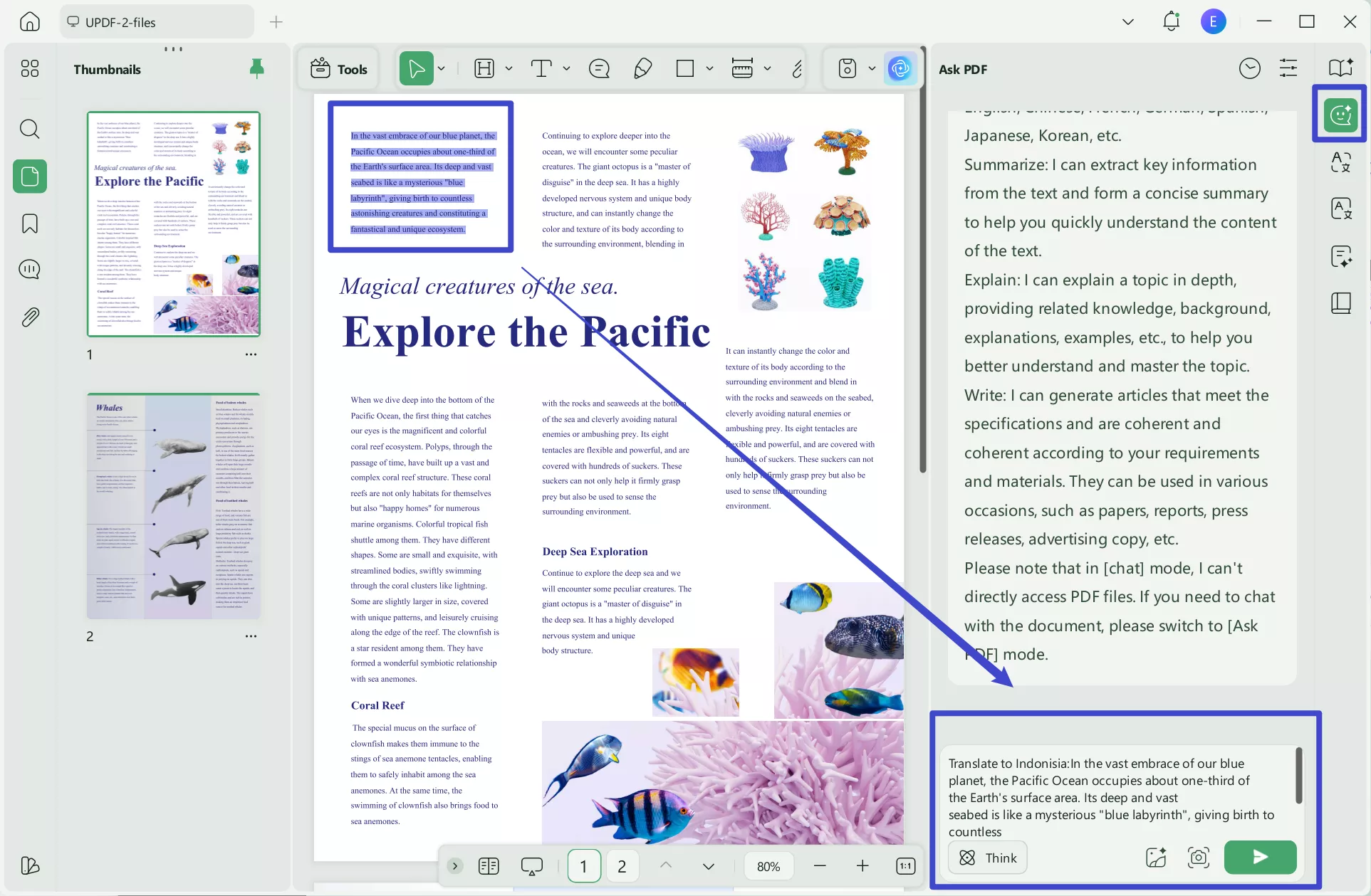 enter prompt to translate pdf from english to indonesian updf