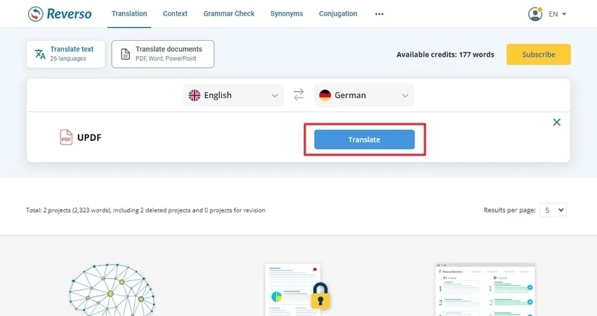 translate pdf english to german hit the translate button in Reverso