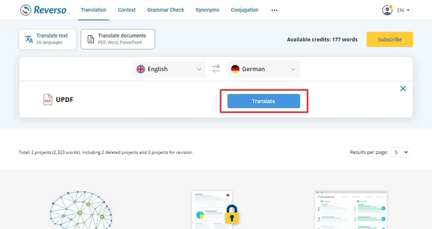 translate pdf english to german hit the translate button in Reverso