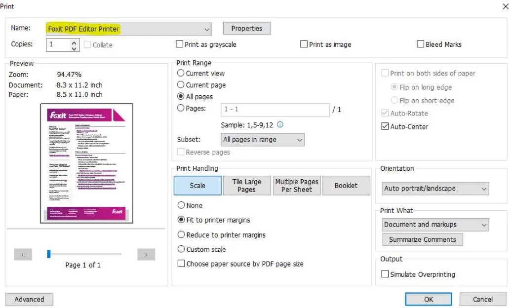 Foxit Macbook PDF-Drucker