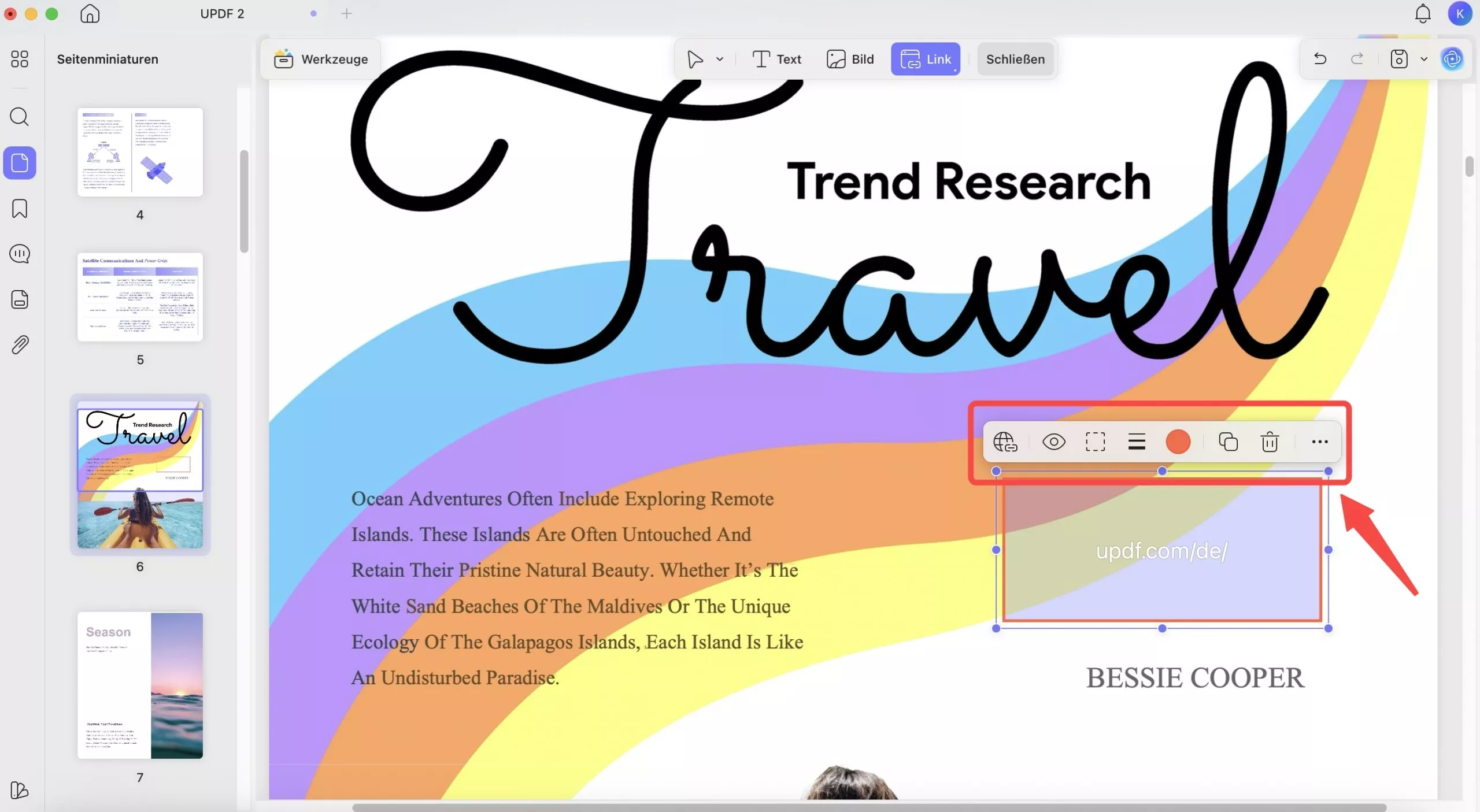 Link in PDF auf Mac bearbeiten mit UPDF