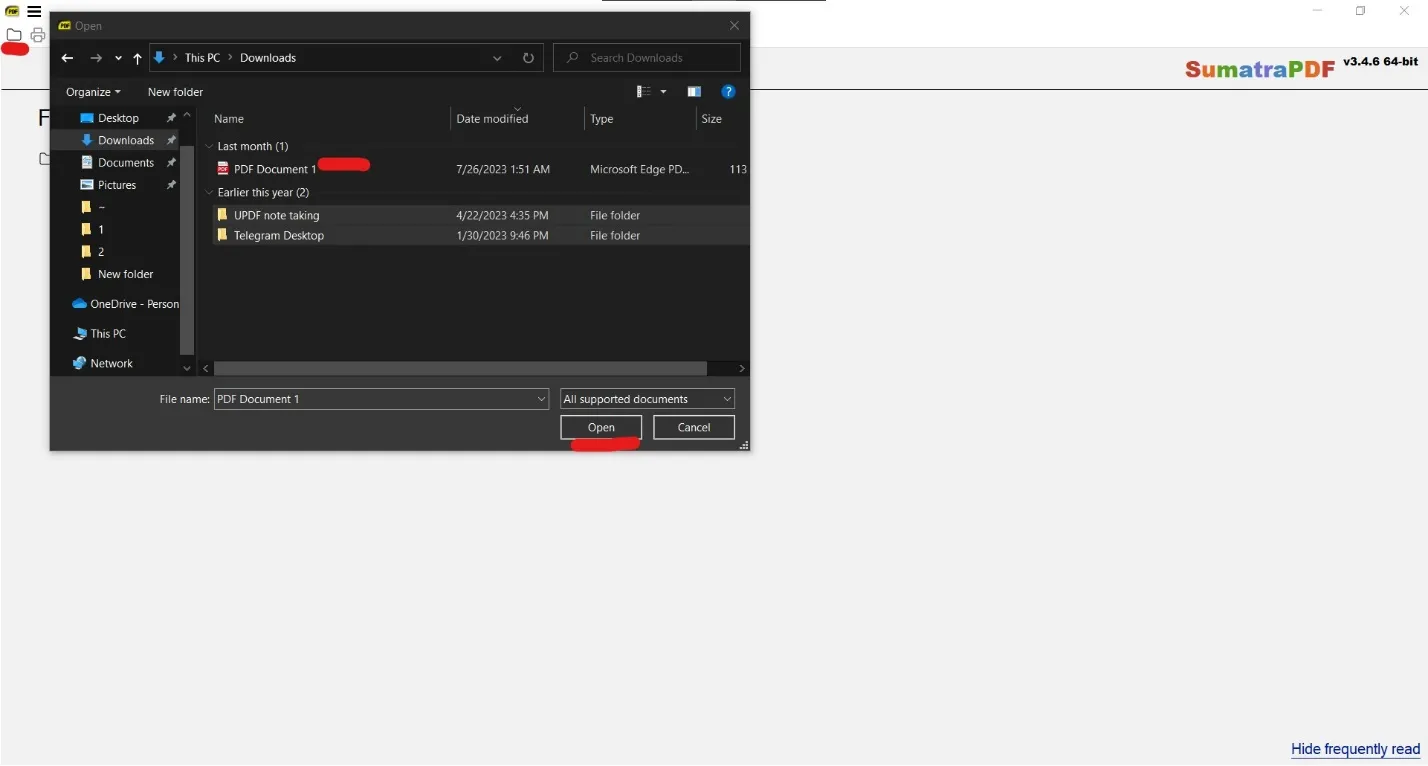 سومطرة pdf فتح مستند مفتوح