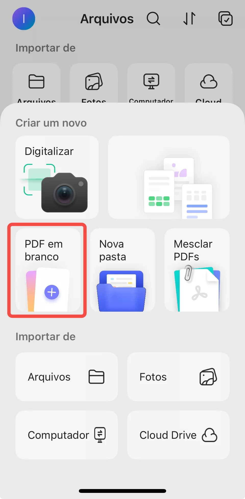 como criar pdf no iphone