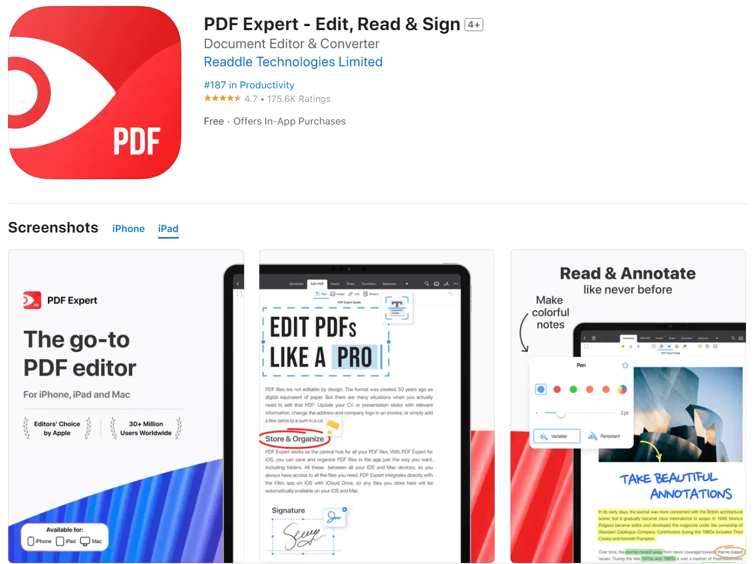 아이패드 PDF 뷰어 pdf expert