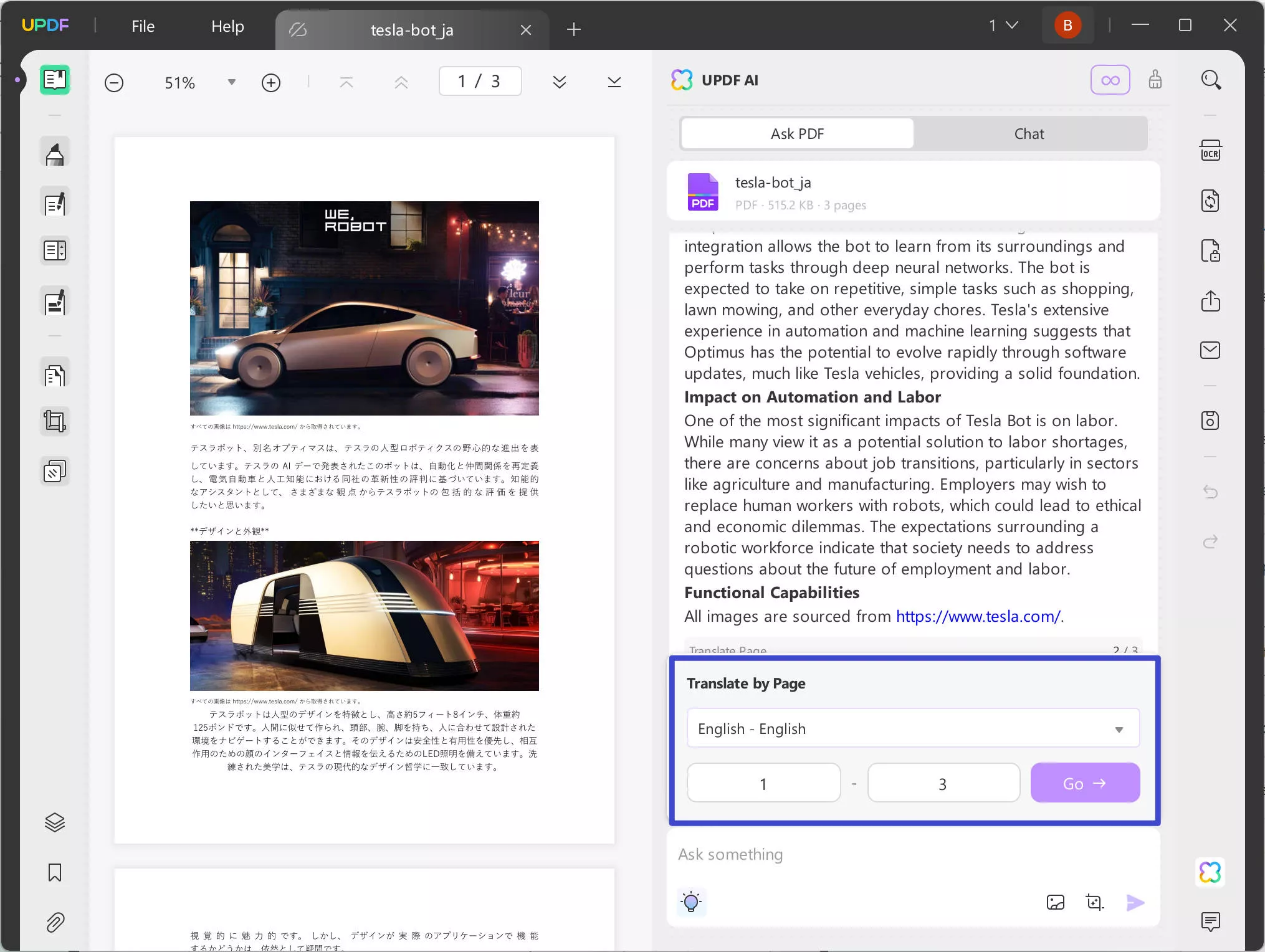 translate Japanese PDF to English