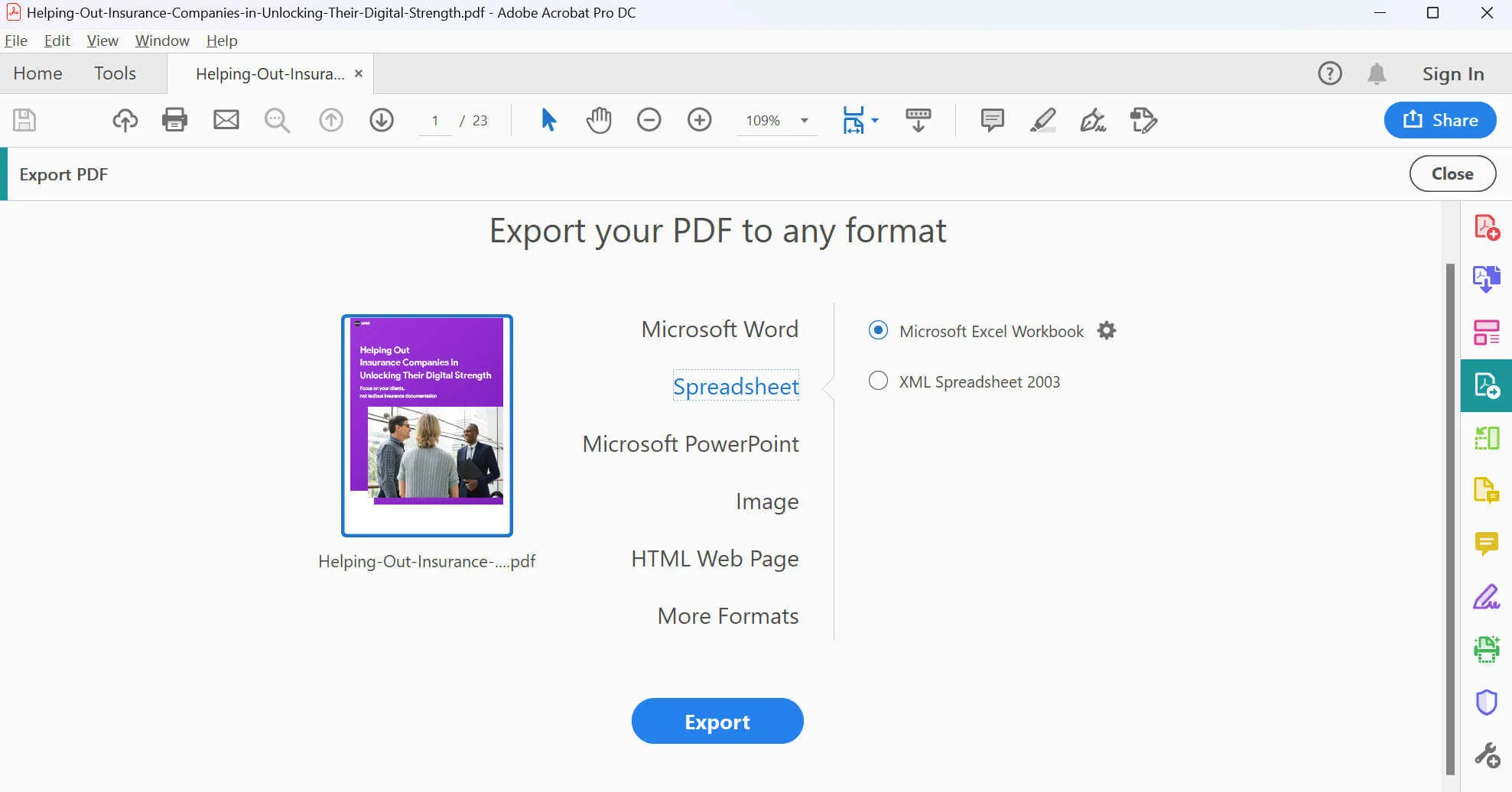 pdf to excel  adobe