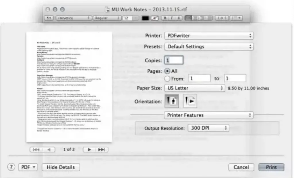pdfwriter impresora pdf mac
