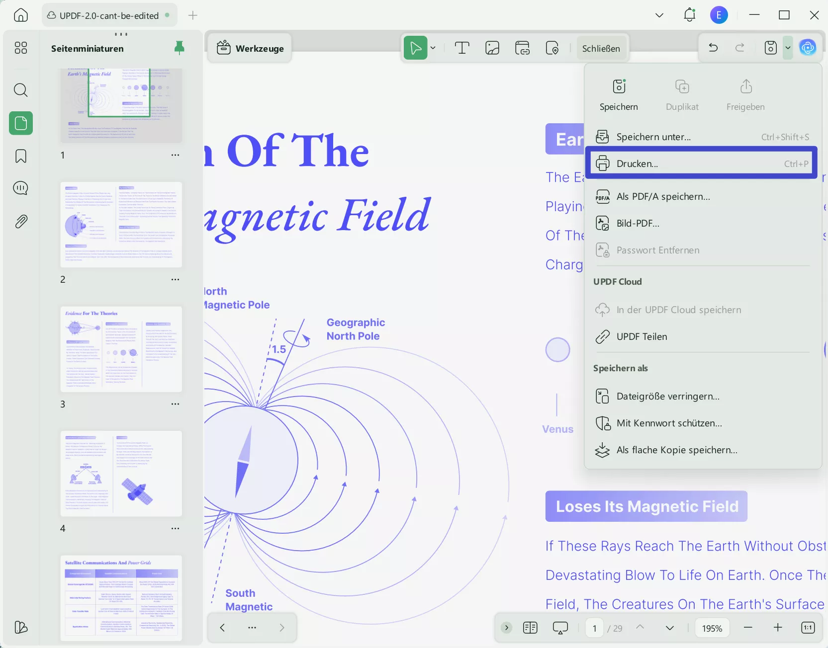 PDF drucken, um die Größe zu reduzieren