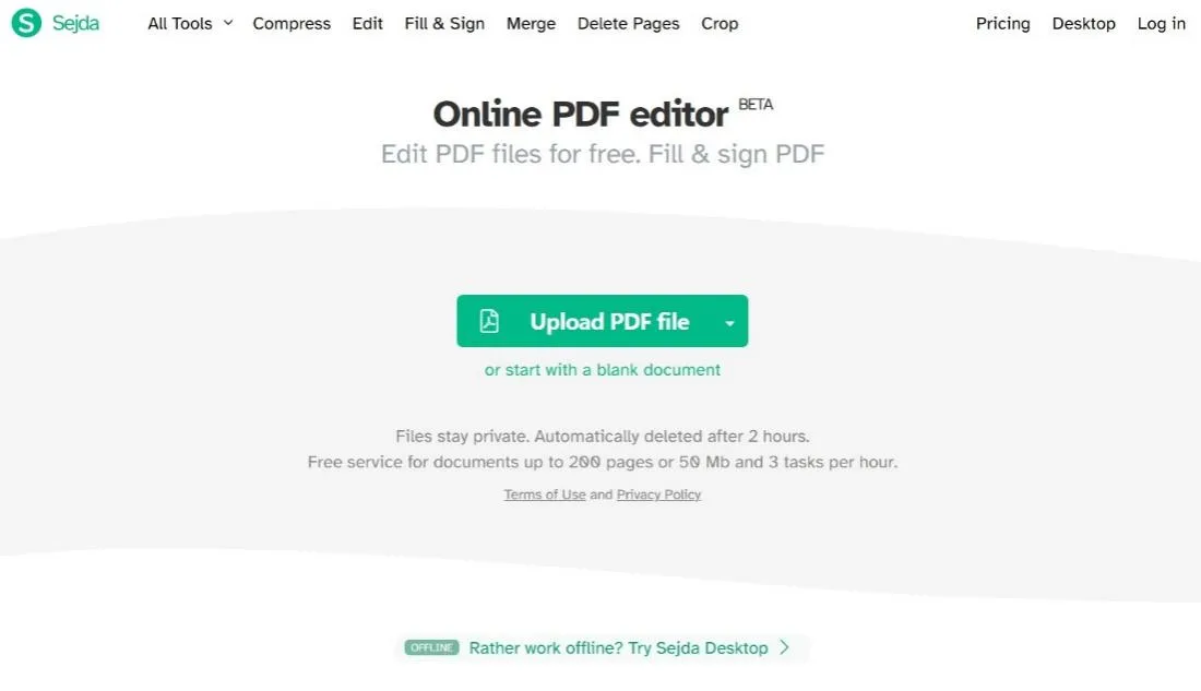 sejda online pdf editor