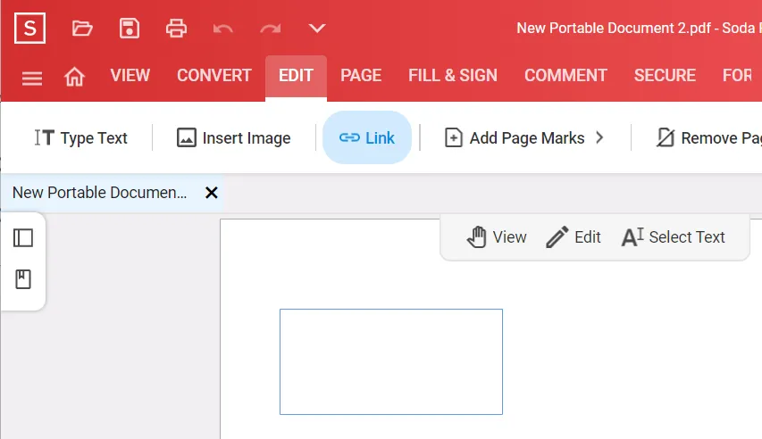 Soda PDF link editor
