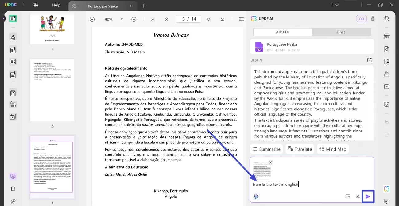 add prompt for translation