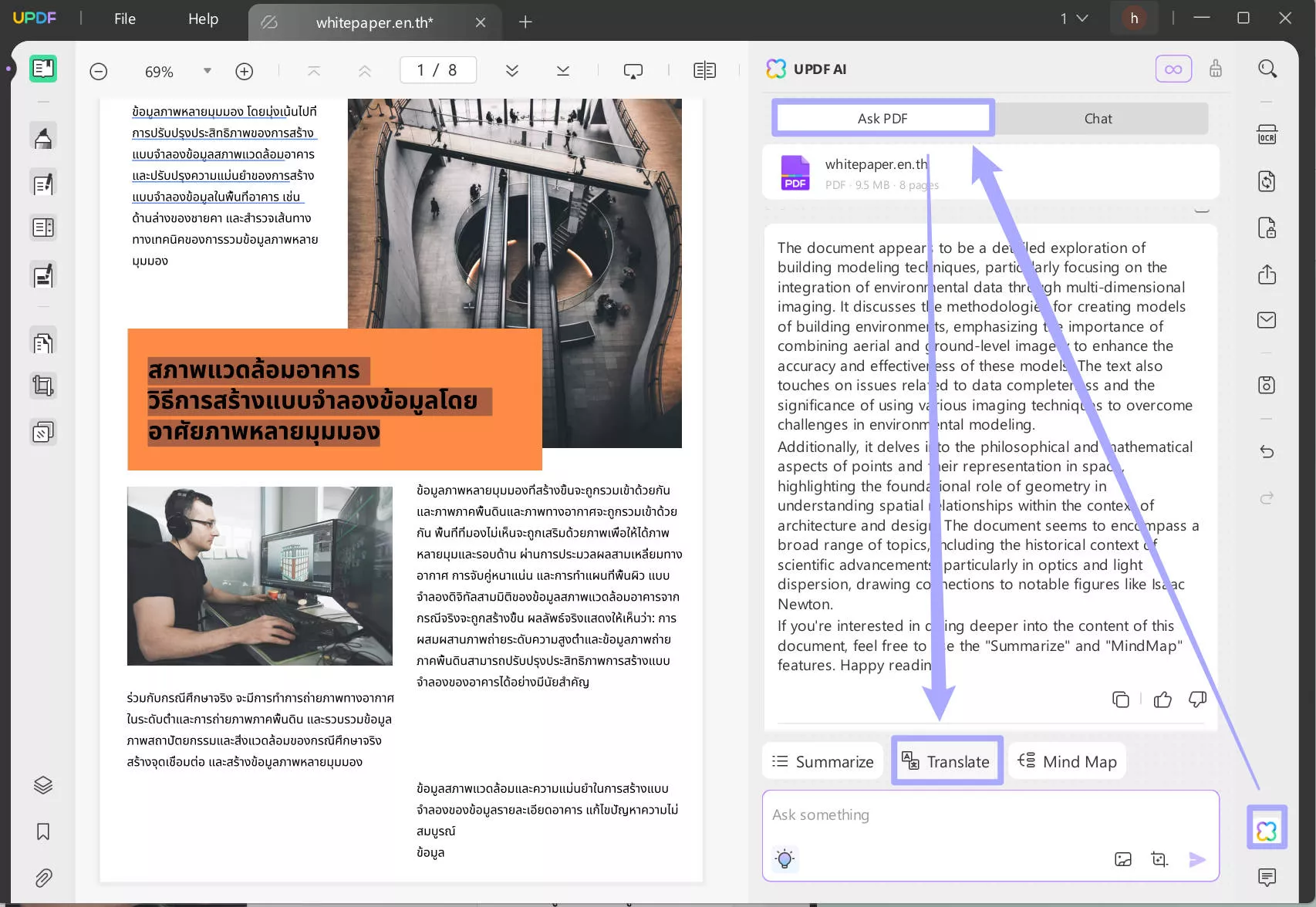 Translate Thai to english by pages