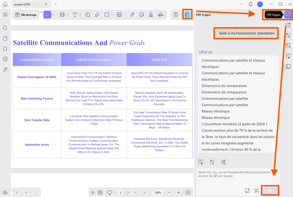 Eine PDF-Seite übersetzen