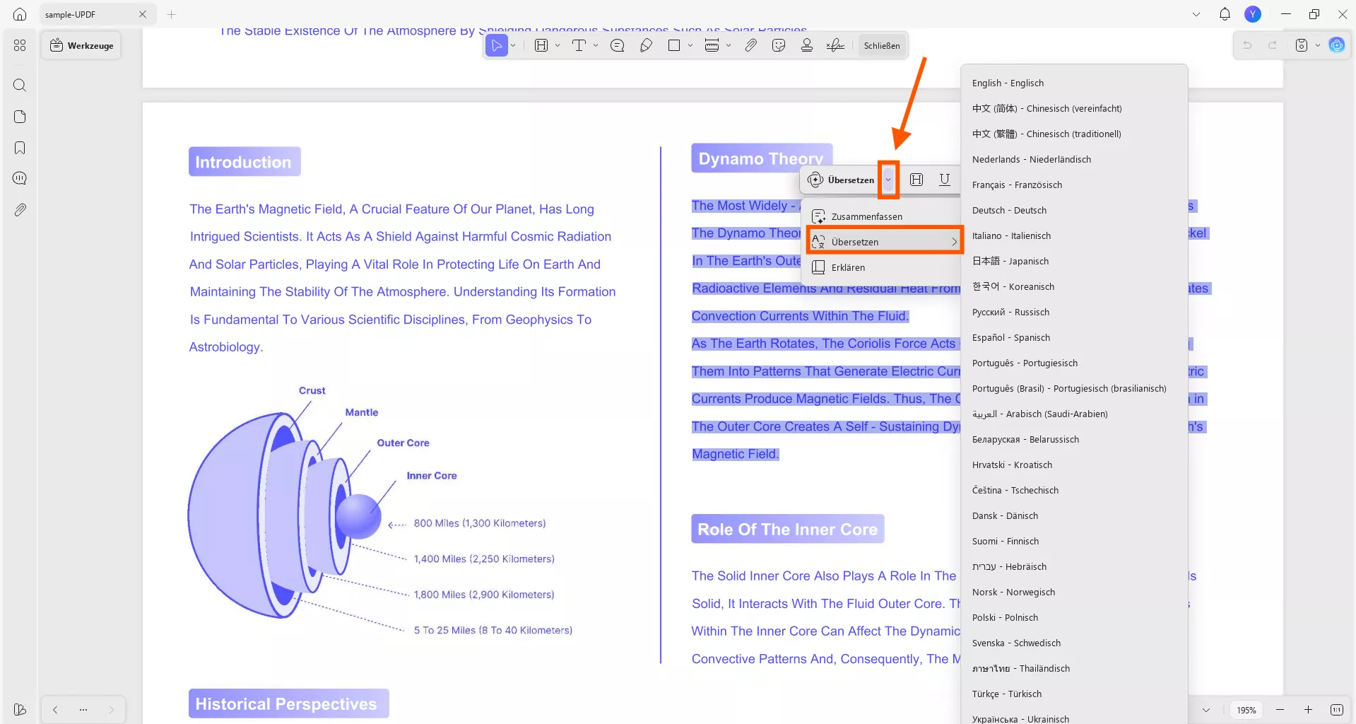 PDF-Inhalt im Kommentarmodus übersetzen