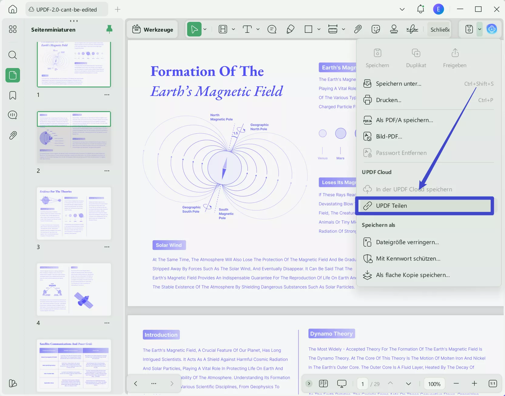 PDF über einen Link teilen, ohne die Größe zu reduzieren