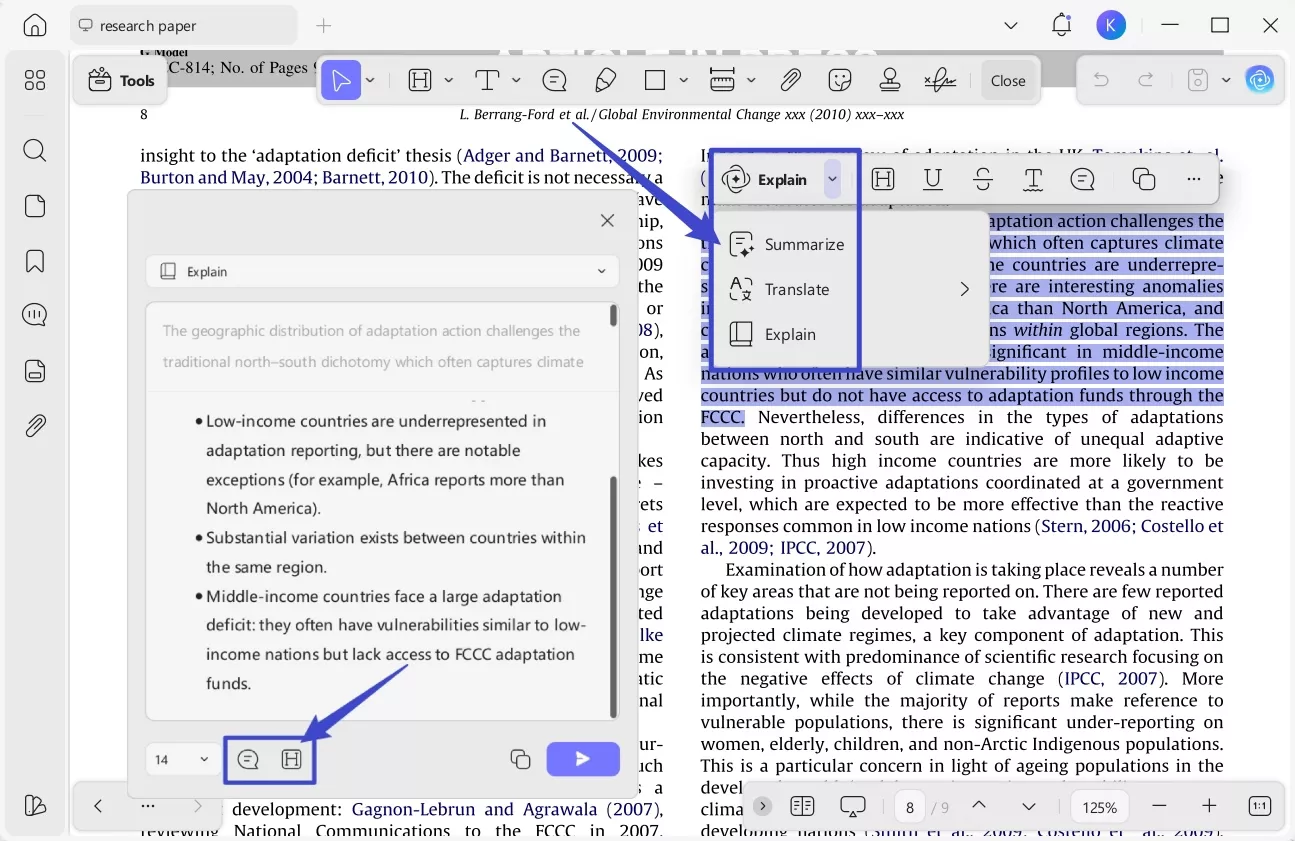 add updf ai results as note