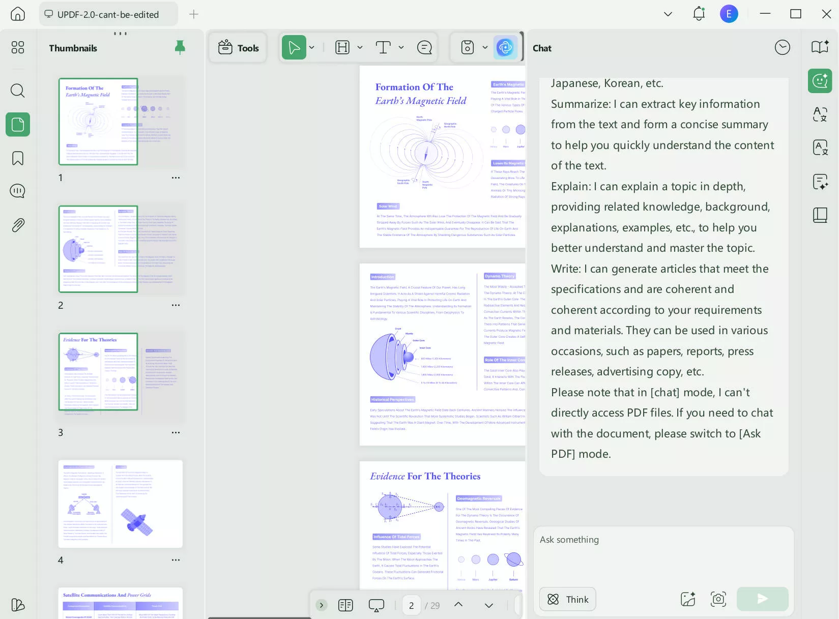 Generate content with UPDF ai on Windows.