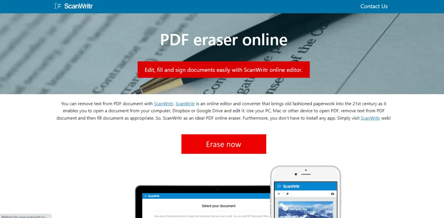 pdf background remover online scanwritr