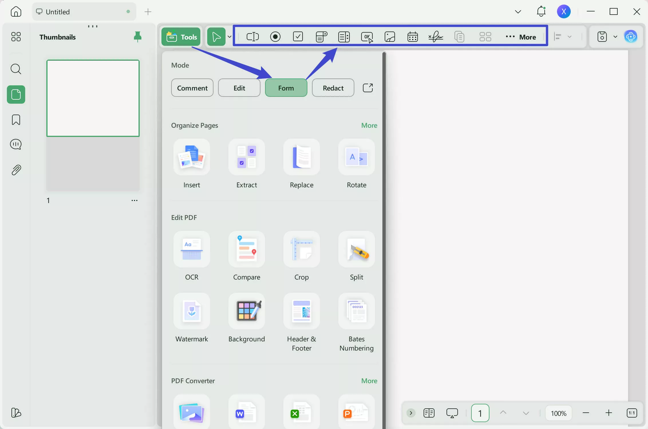 Add forms to PDF with UPDF
