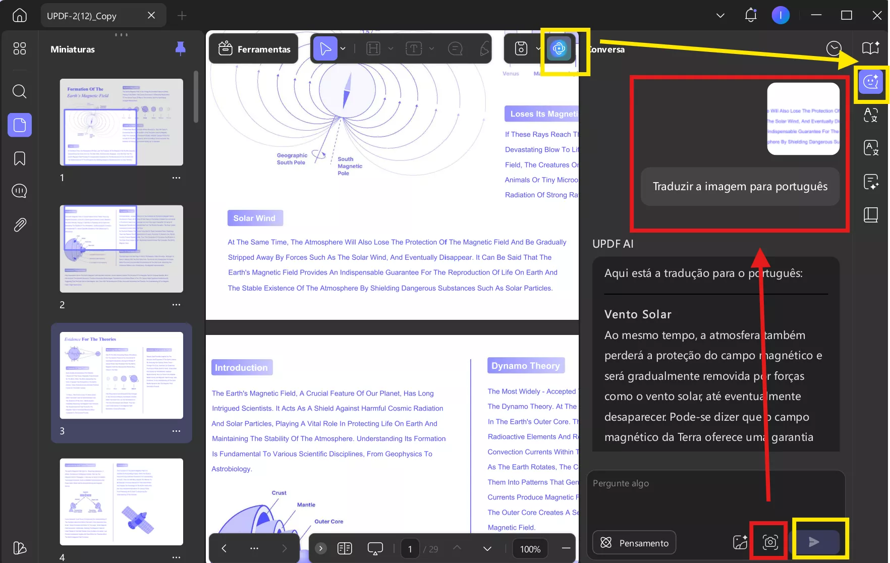captura de tela updf ai traduzir