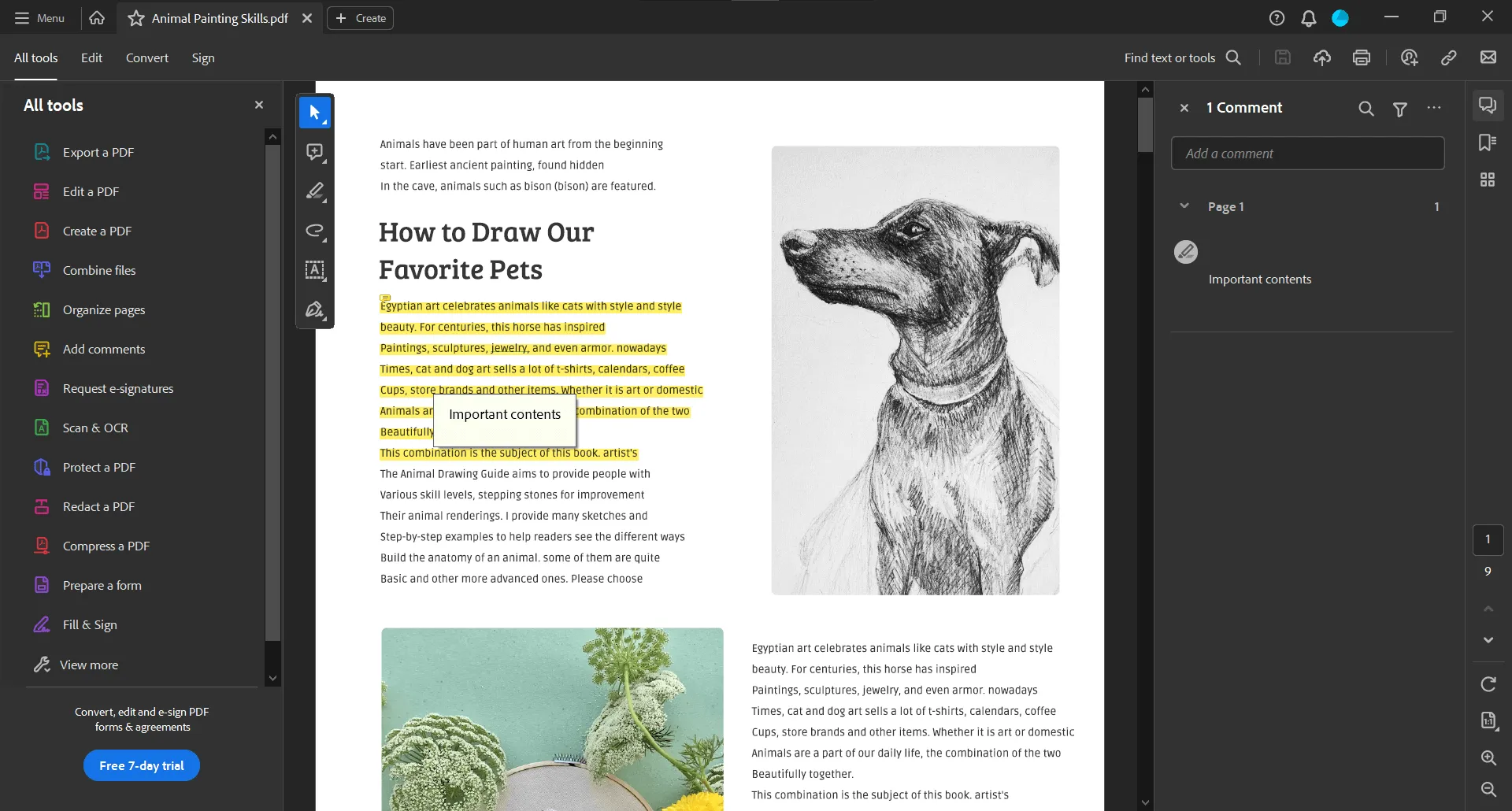 adobeのコメントの表示方法