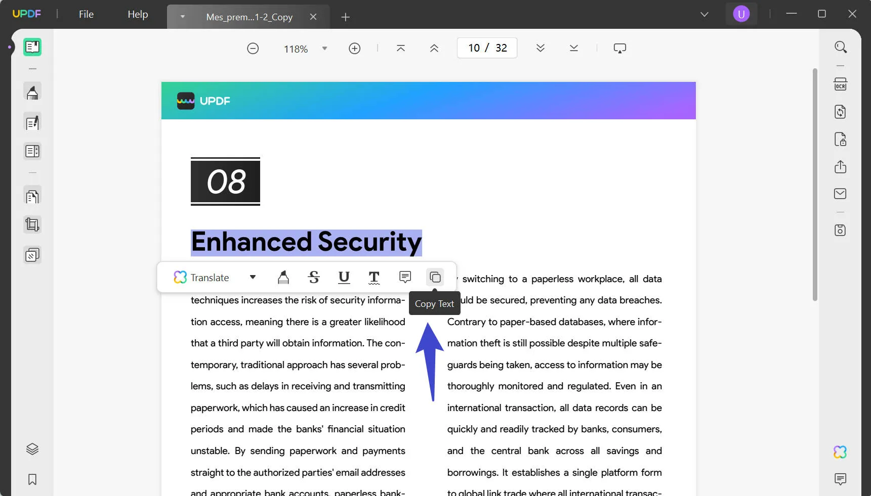 pdf to text ai copy text