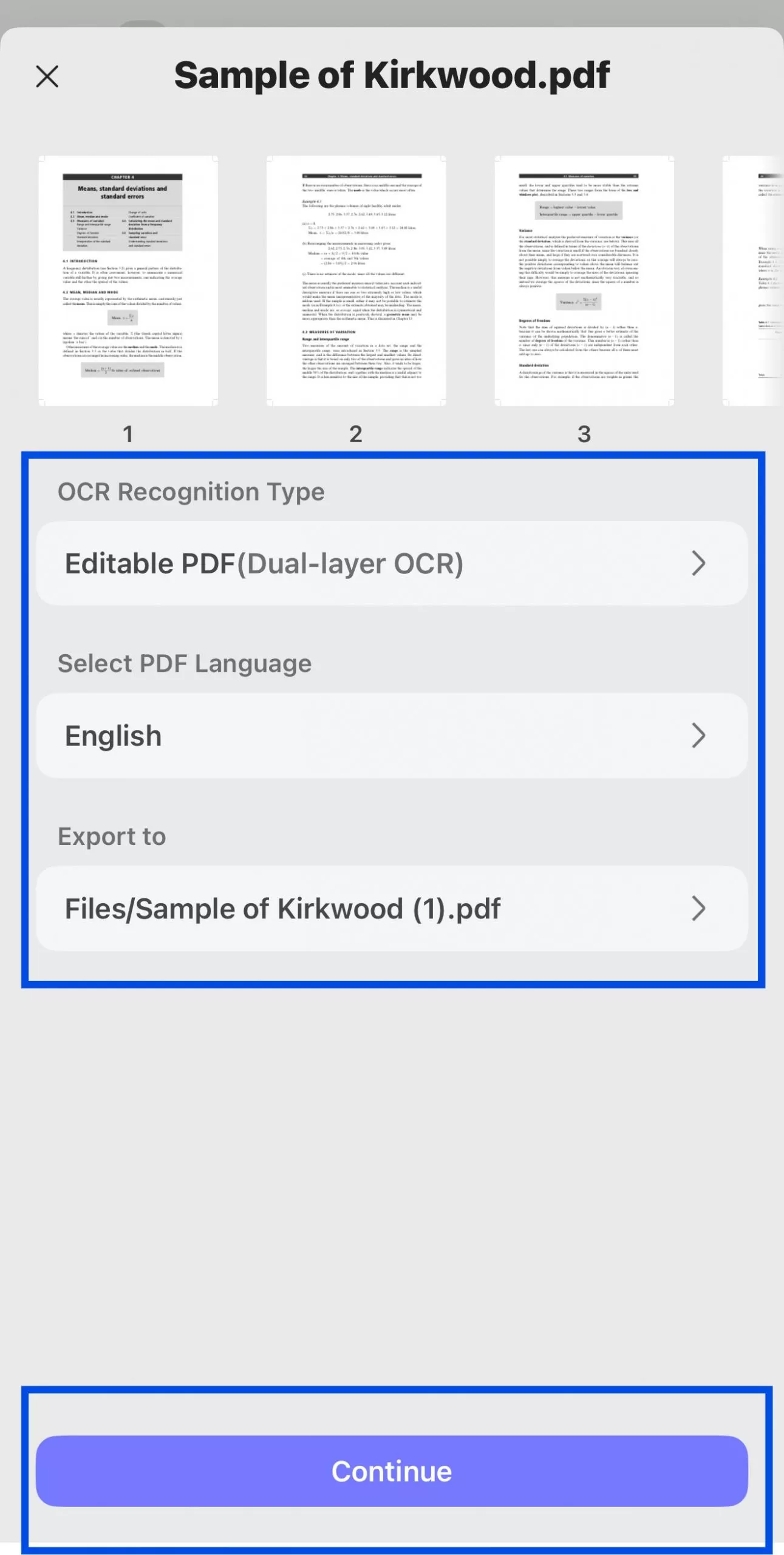 customize ocr on updf ios