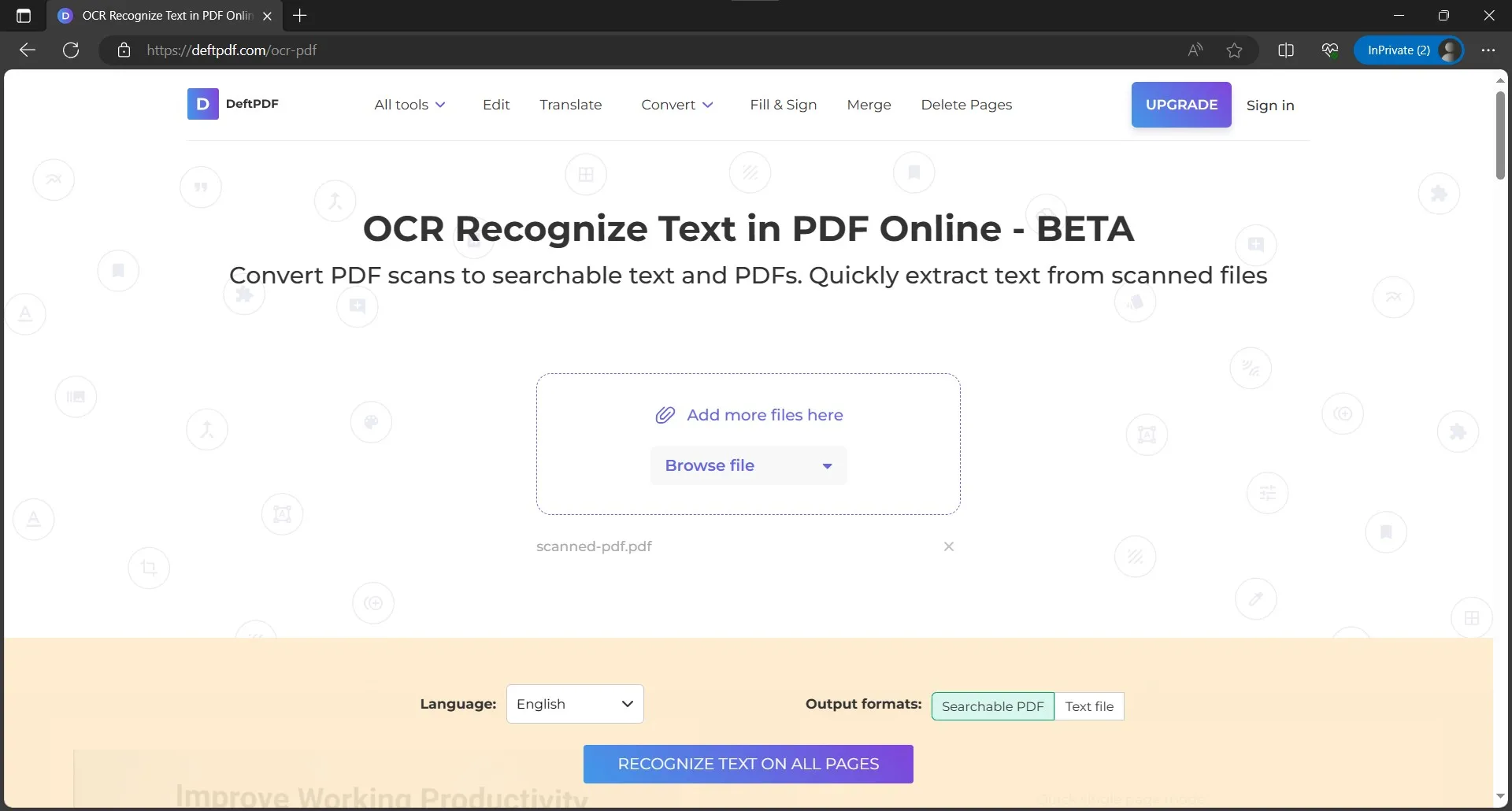 ocr pdf online deft