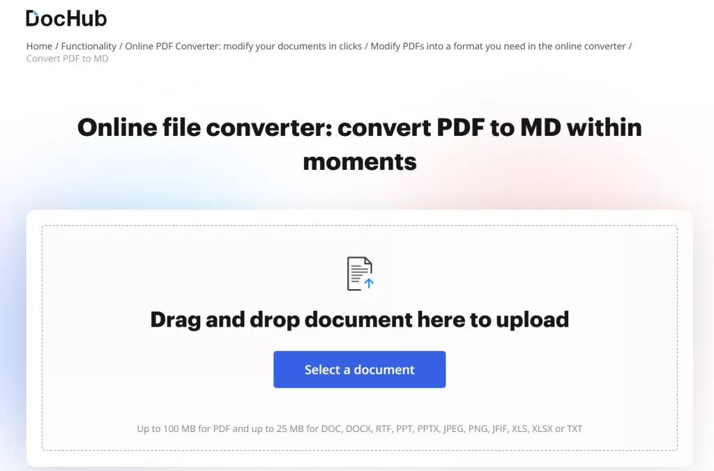 dochub drag and drop pdf