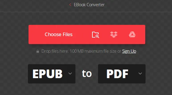 convert epub to pdf convertio