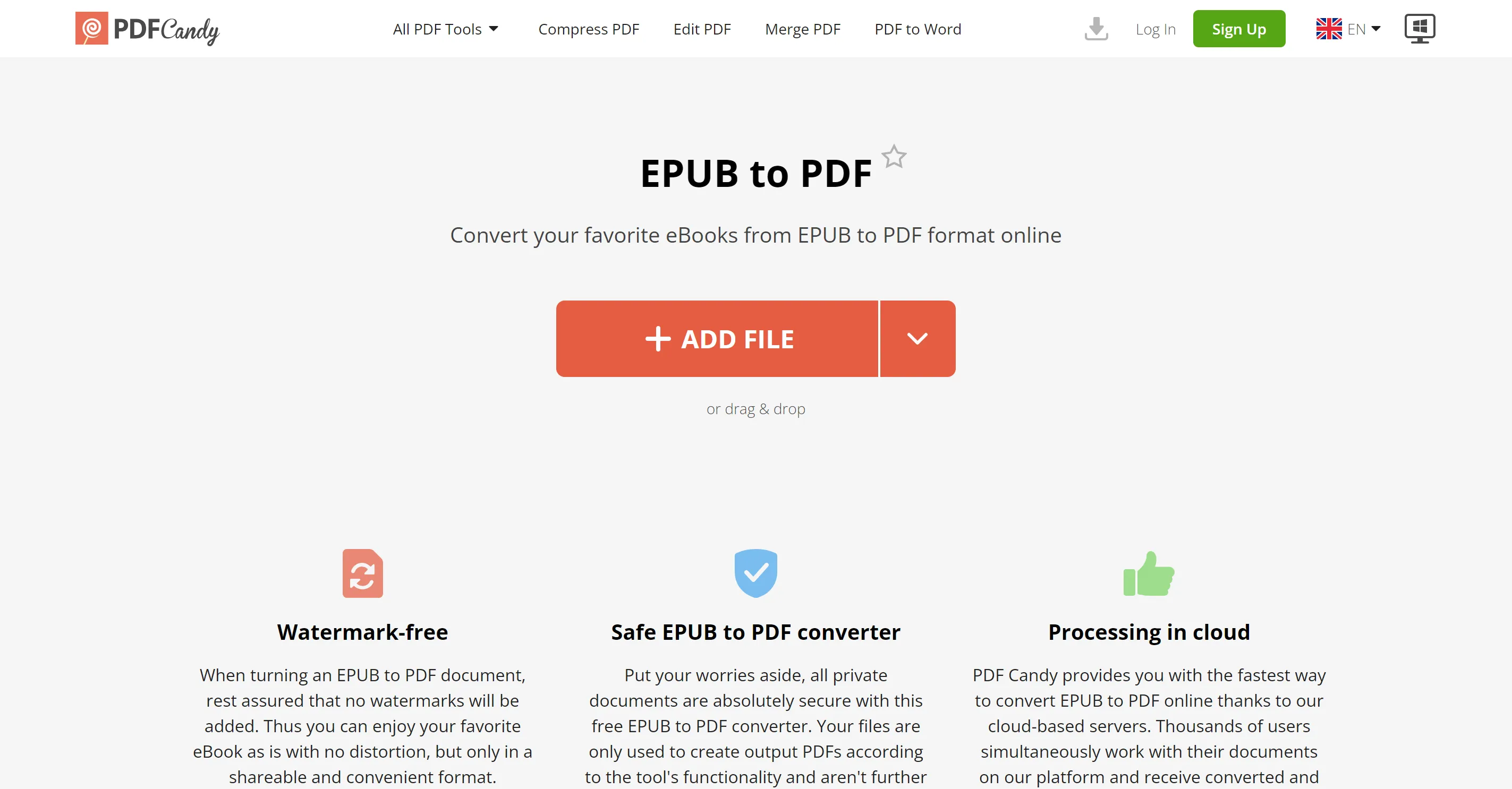 convert epub to pdf pdfcandy