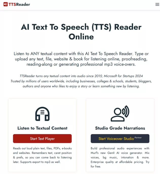 explore ttsreader website