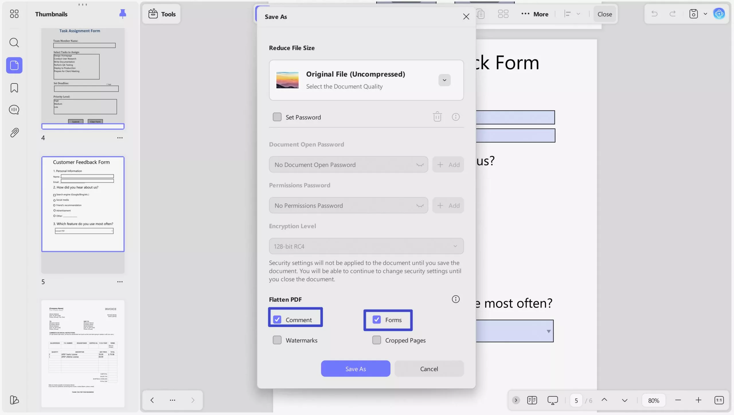 how to remove fillable fields in pdf by flattening in updf