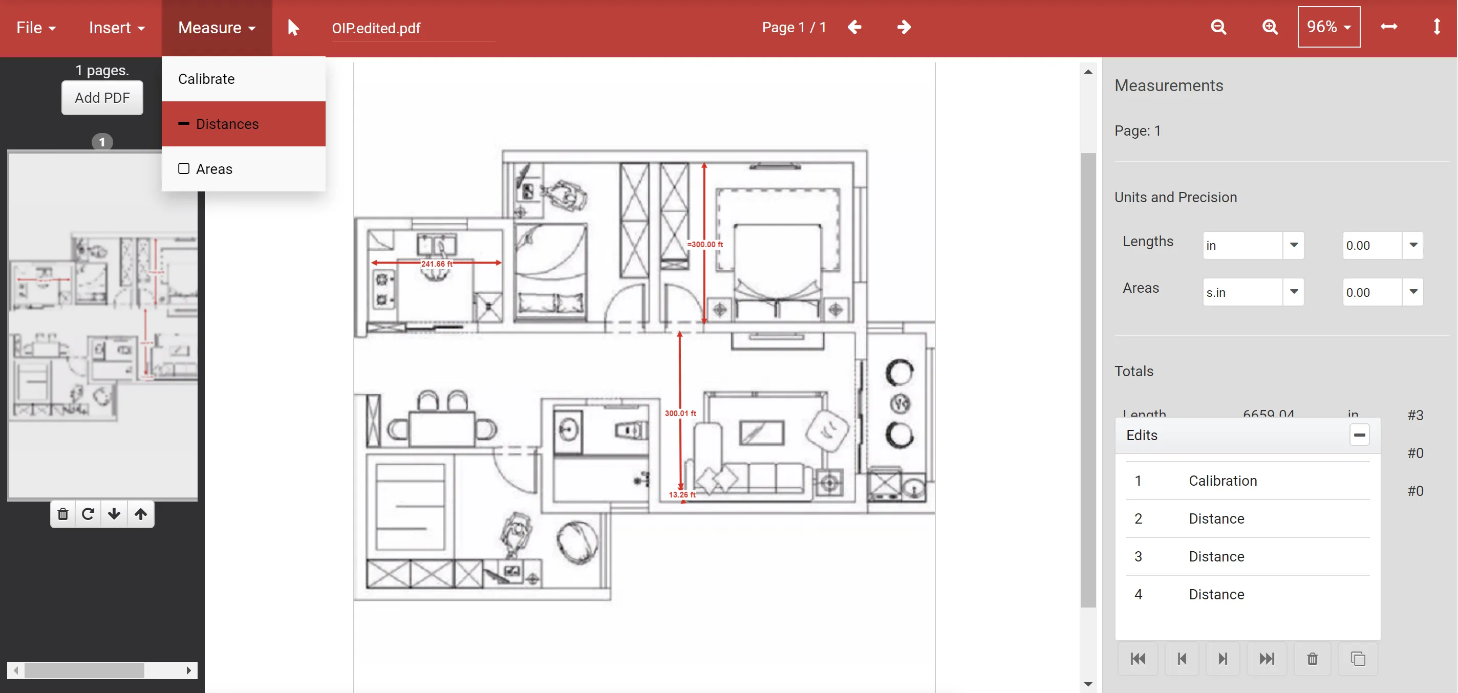 Mesurer sur le PDF en ligne