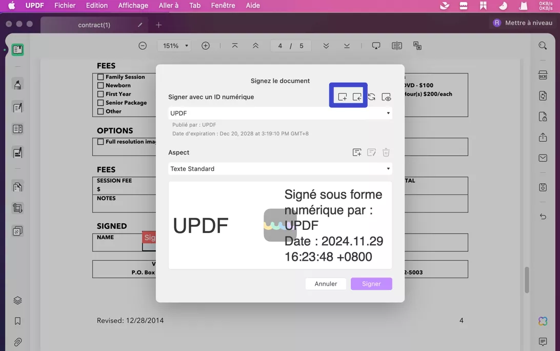 signature numérique mac