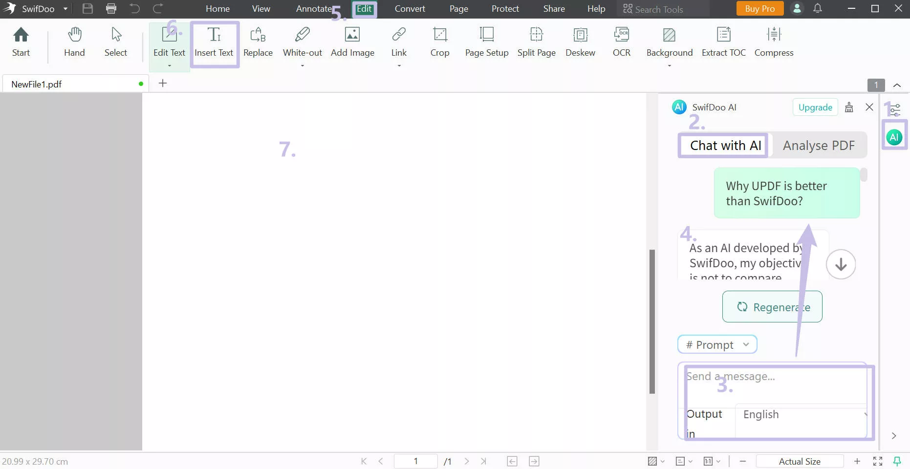 Generate content with swifdoo ai