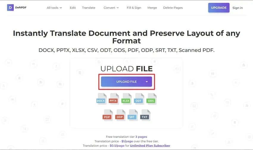 traducir pdf de español a inglés deftpdf paso 1