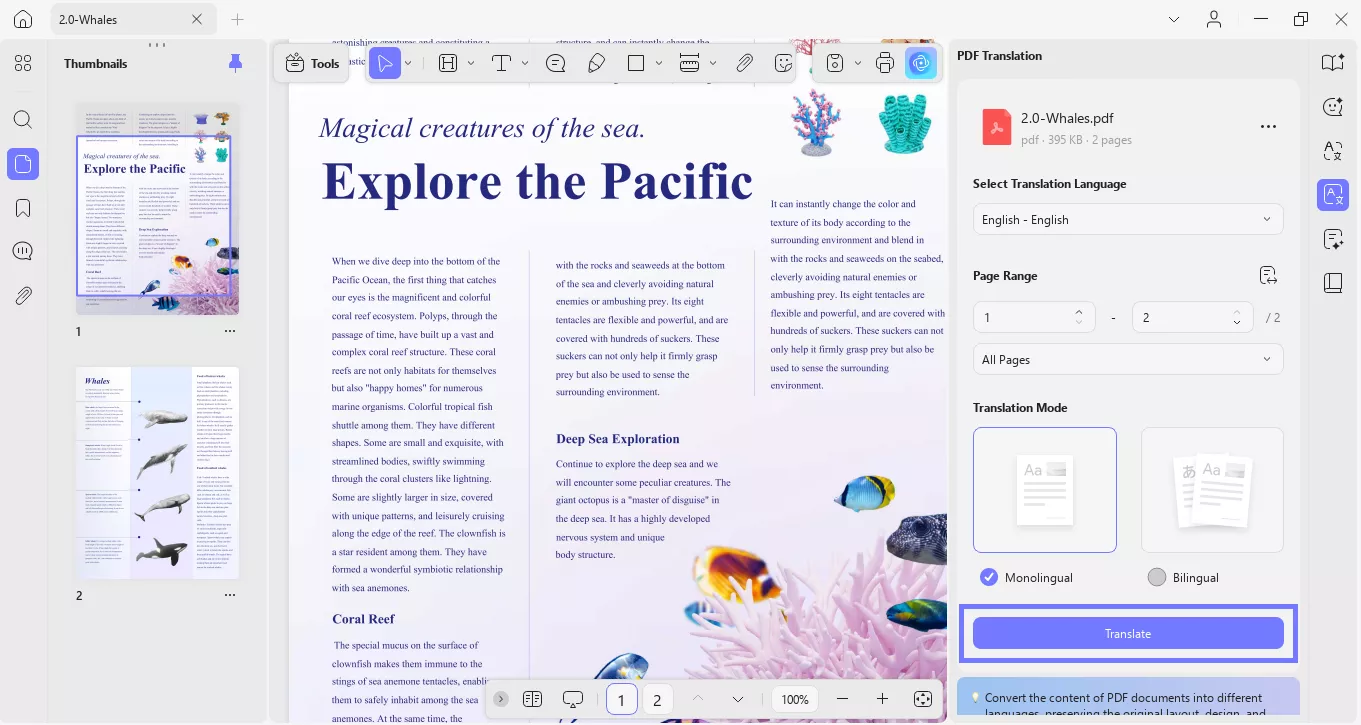 translate specific pages