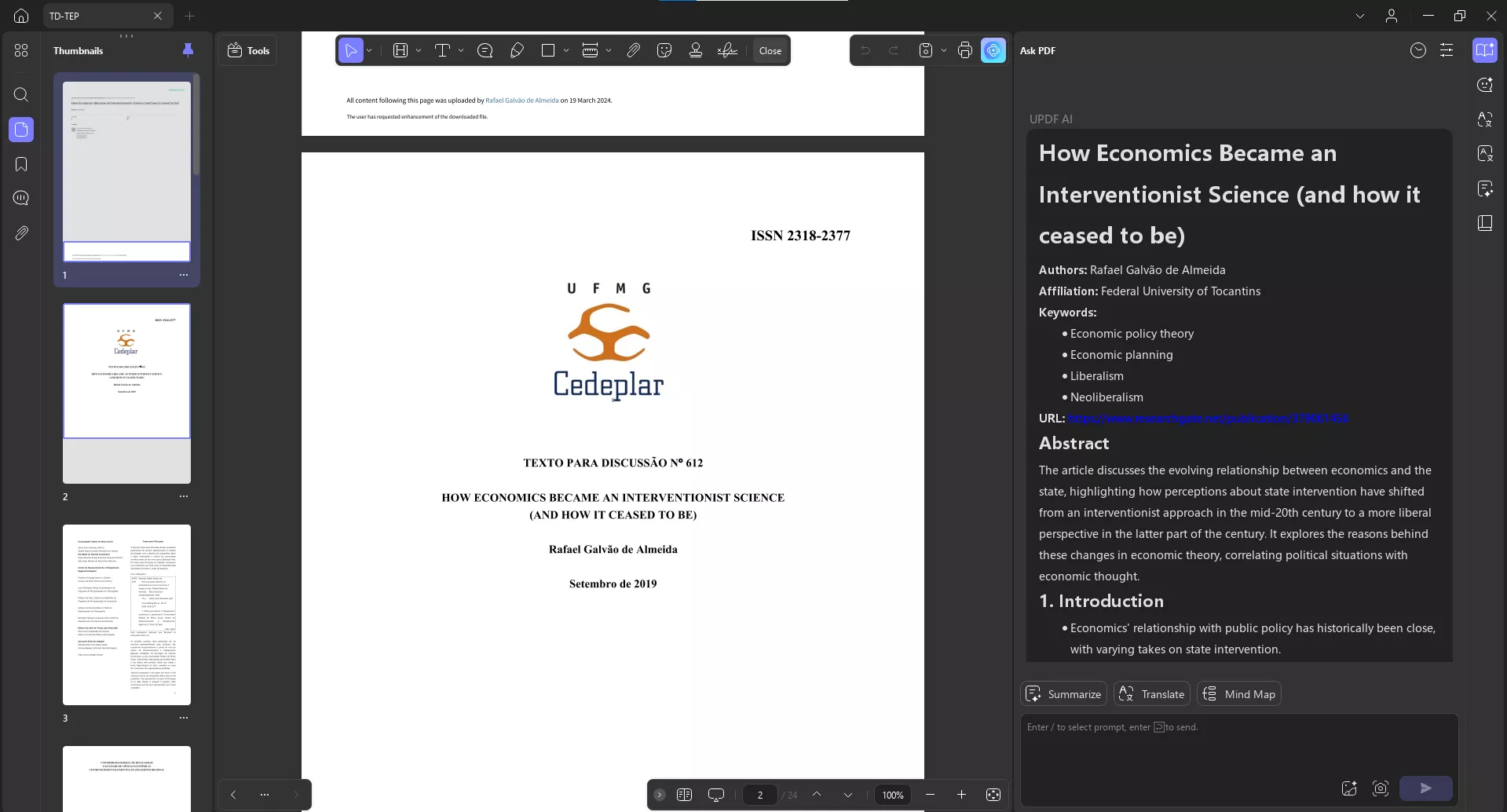 summarization format for thesis papers