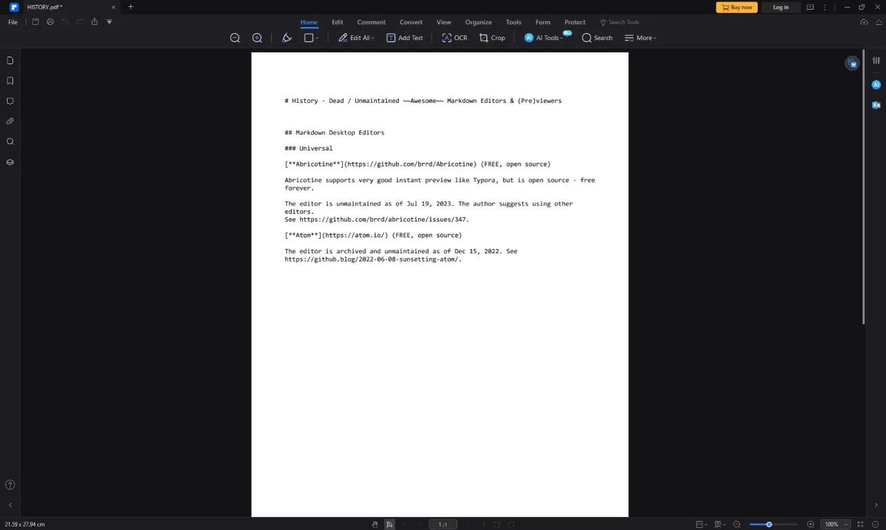 markdown a pdf pdfelement