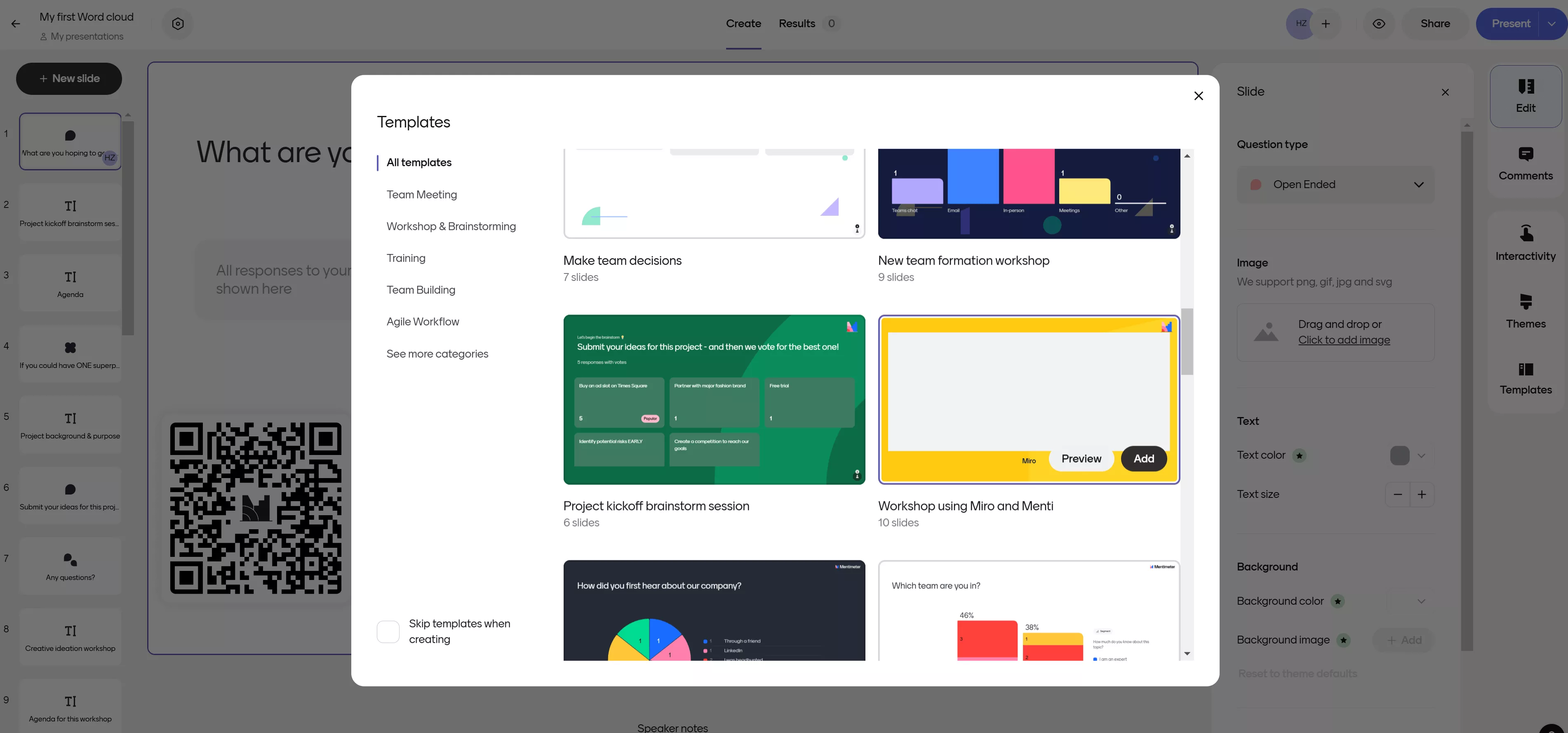 mentimeter brainstorming app